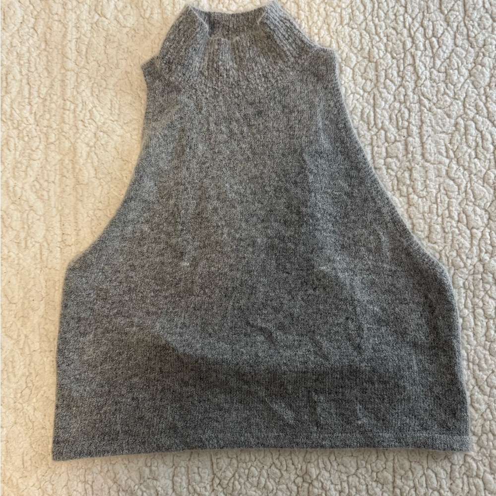 Olivaceous Light Gray Knit Turtleneck Sweater